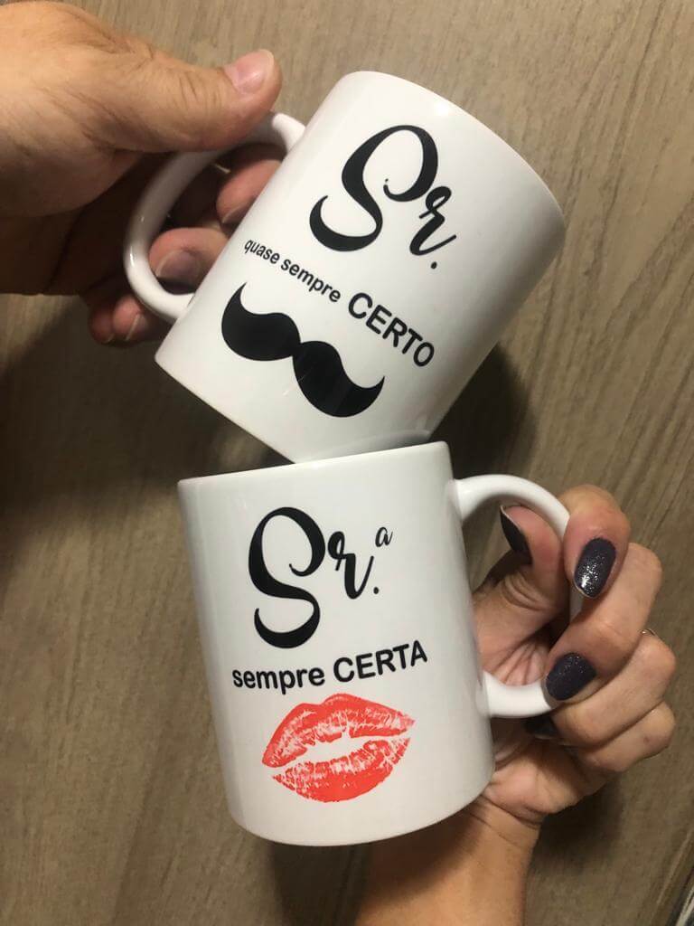 Par de canecas personalizadas para casal, Sr. e Sra.